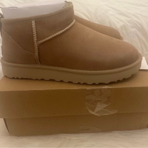 NIB UGG Ultra Mini Boots- Beige - Picture 3 of 8